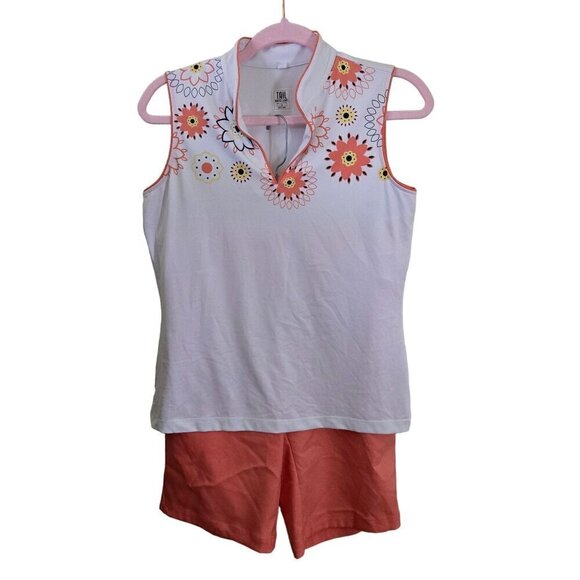Tail White Label Golf Sleeveless Floral Top Matching Shorts Size S/6 - Picture 1 of 10